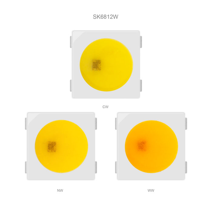 SK6812 5050SMD WW/NW/CW Digital Intelligent Addressable LED Chip, DIY LED Chip, 100PCS By Sale